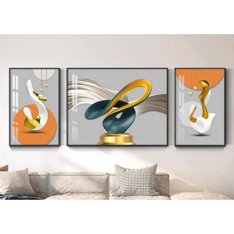 Tableau  d'Art Abstrait Moderne – Formes Fluides et Élégance Minimaliste