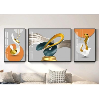 Tableau  d'Art Abstrait Moderne – Formes Fluides et Élégance Minimaliste