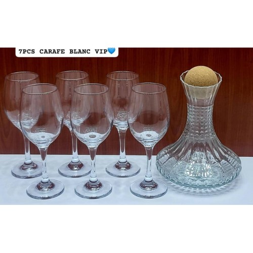 Ensemble 6 Verres à Boisson  + Carafe Design - Motifs Géométriques & Verre Cristal