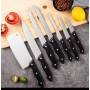 Ensemble Premium de 7 Couteaux de Cuisine en Acier Inoxydable avec Planche à Découper en Bois
