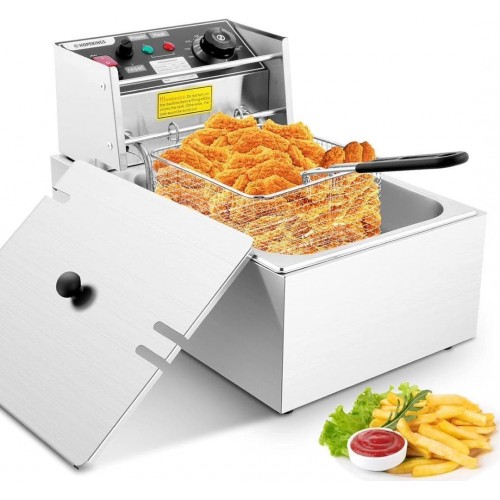 Friteuse Électrique 6L en Acier Inoxydable & Panier Frites Croustillantes 2