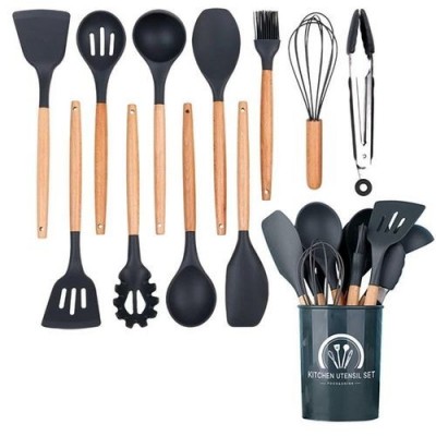 Lot de 12 ustensiles de cuisine élégants en silicone