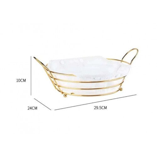 Panier de Rangement Doré avec Doublure Blanche - Design Luxe & Pratique 2