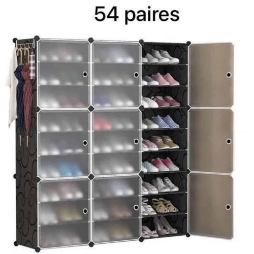 Armoire à Chaussures Modulaire – Design Moderne  54 paires de chaussures