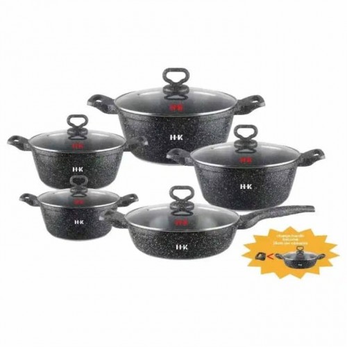 Ensemble de Batterie de Cuisine en Granit  Marmites 2