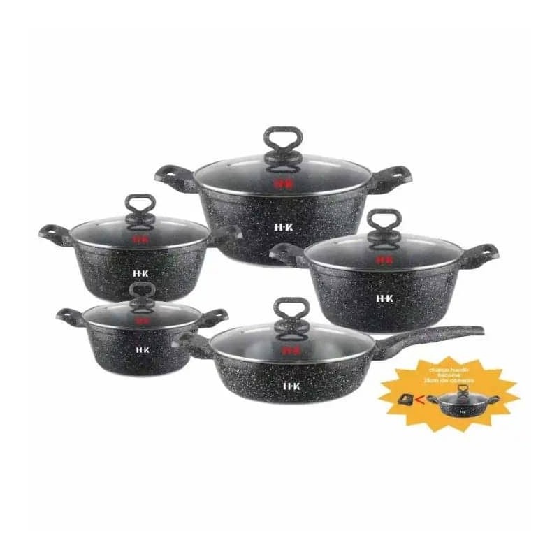 Ensemble de Batterie de Cuisine en Granit  Marmites