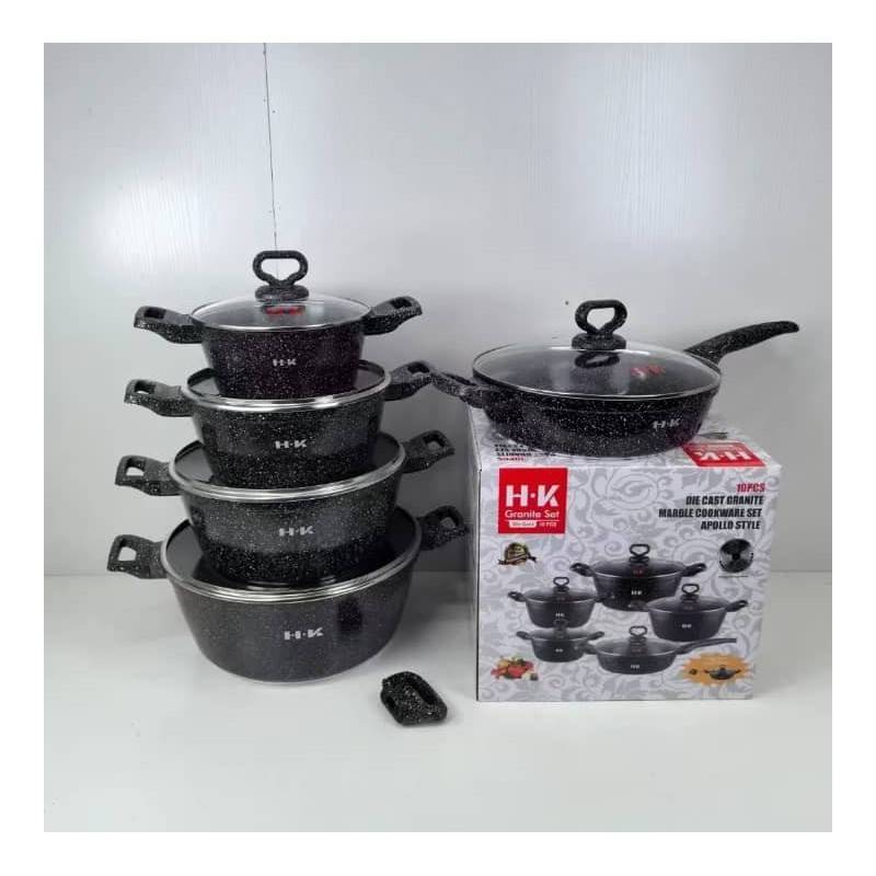 Ensemble de Batterie de Cuisine en Granit  Marmites