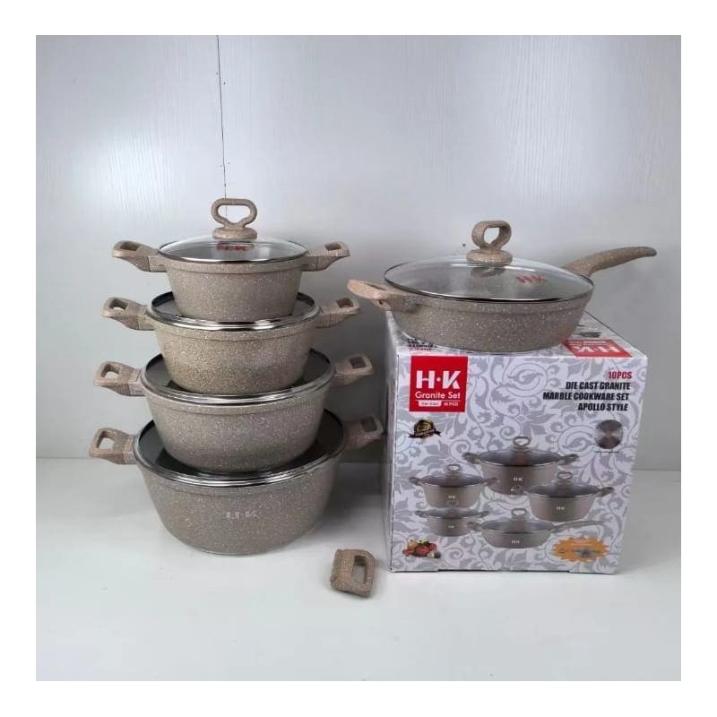 Ensemble de Batterie de Cuisine en Granit  Marmites