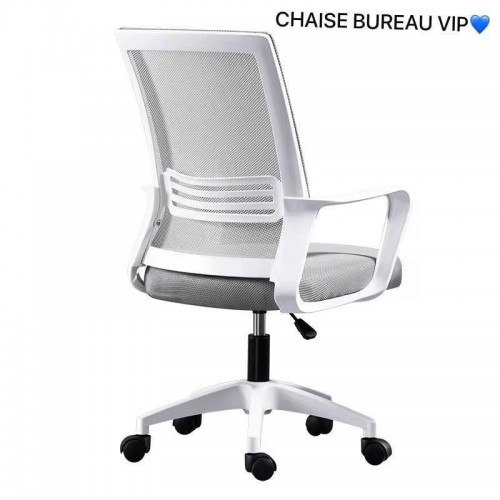 Chaise de bureau ergonomique noire et blanche – Dossier en maille respirant & siège moelleux 2