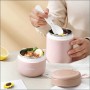 Thermos Alimentaire Inox 730 ml – Boîte à Lunch Isotherme avec 2 Compartiments (430 ml + 300 ml) et Cuillère Intégrée