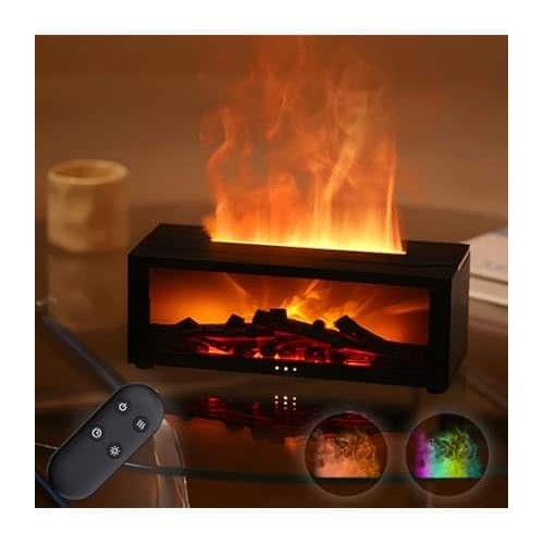 Diffuseur LED Effet Cheminée + Télécommande