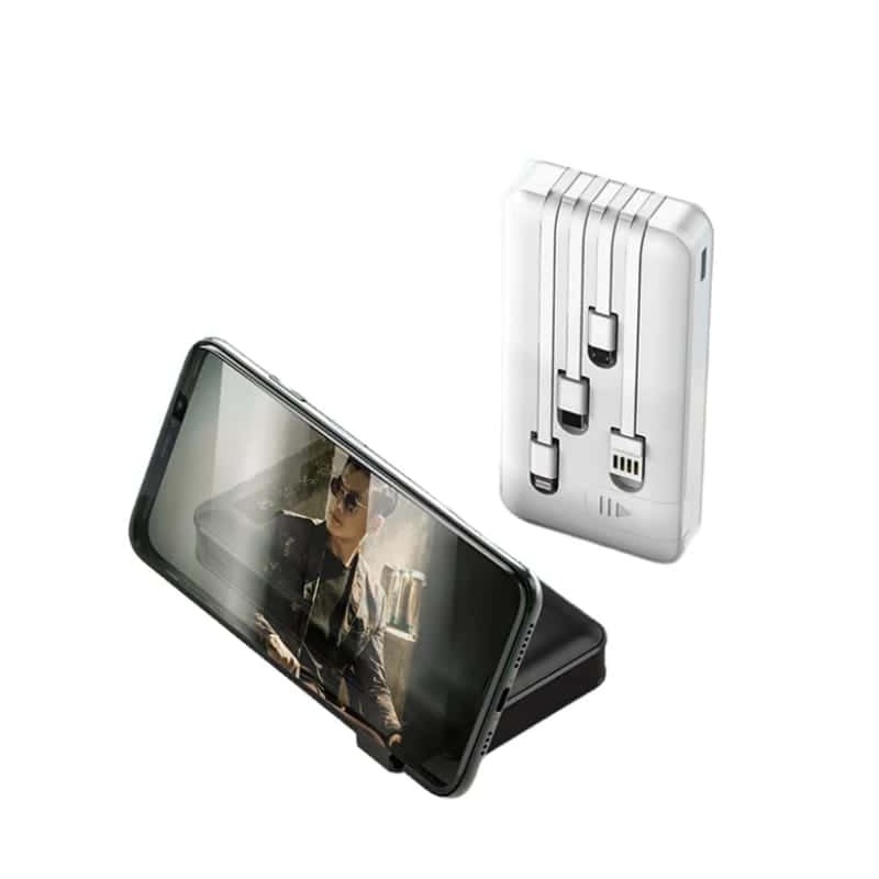 Power Bank 30 000 mAh – Batterie Externe avec 4 Câbles Intégrés et Recharge Rapide