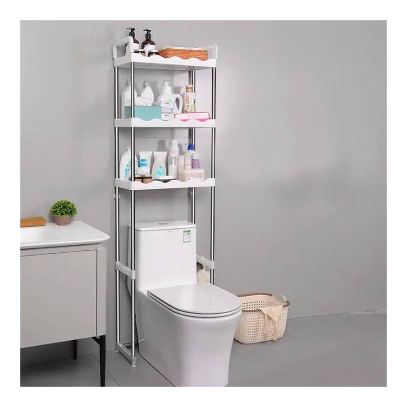 Meuble de Salle de Bain Moderne – Rangement Pratique au-dessus des Toilettes avec Plusieurs Niveaux