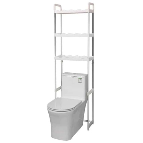 Meuble de Salle de Bain Moderne – Rangement Pratique au-dessus des Toilettes avec Plusieurs Niveaux 2