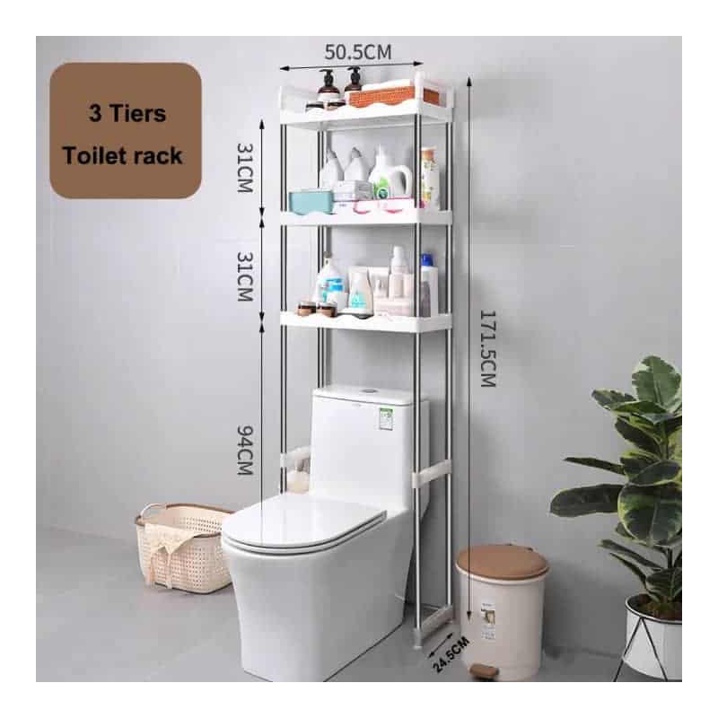 Meuble de Salle de Bain Moderne – Rangement Pratique au-dessus des Toilettes avec Plusieurs Niveaux