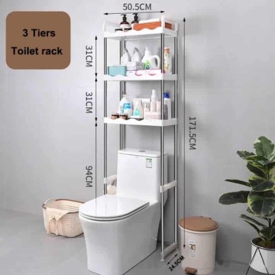 Meuble de Salle de Bain Moderne – Rangement Pratique au-dessus des Toilettes avec Plusieurs Niveaux