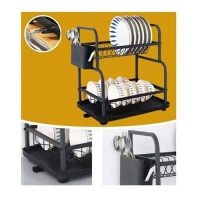 Égouttoir 2 étages en acier durable – séchage rapide pour assiettes et couverts