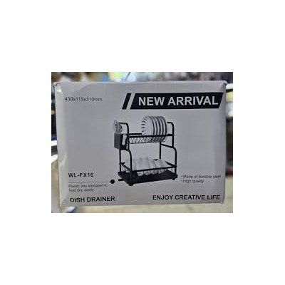 Égouttoir 2 étages en acier durable – séchage rapide pour assiettes et couverts