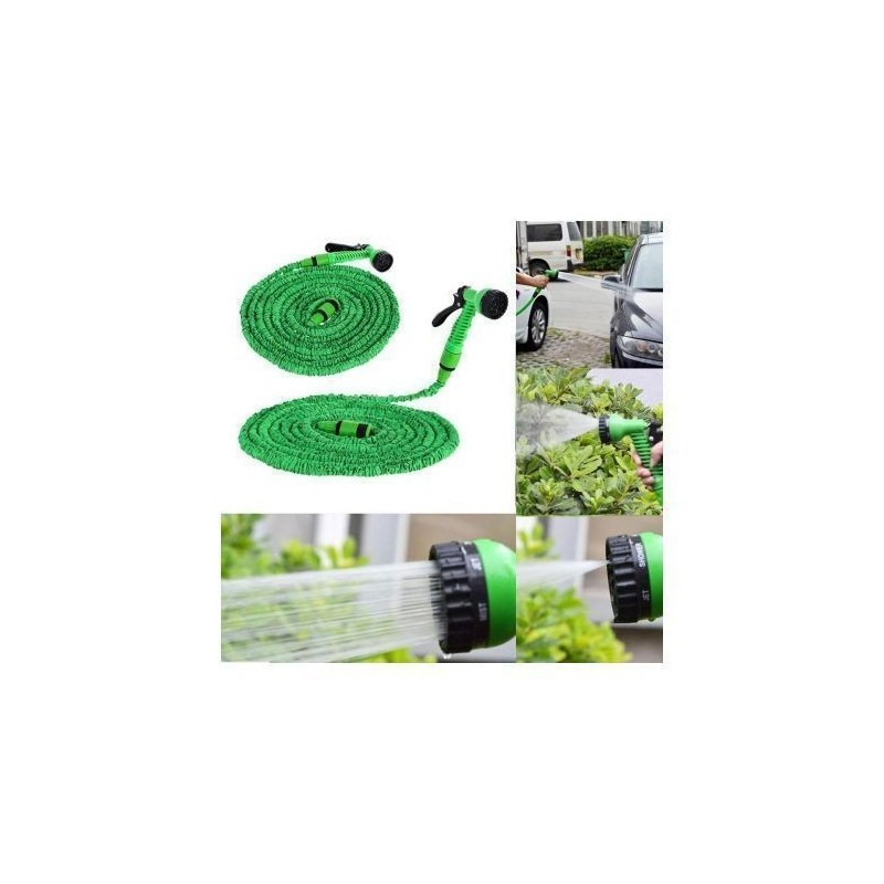 Tuyau Arrosage Extensible 45M + Pistolet À Eau 7 Jets