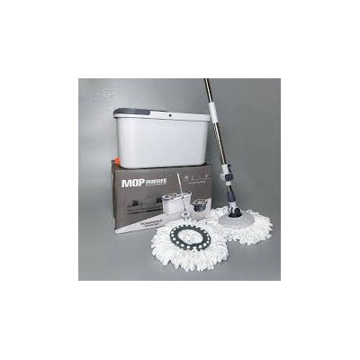 Balai serpillière rotatif avec seau essoreur et 2 recharges