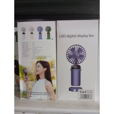 Mini Ventilateur de Bureau et à Main, 5 Vitesses, LED, Silencieux, Pliable, Autonomie Longue