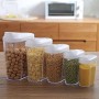 5 Boîtes de Conservation Alimentaire Hermétiques Transparentes avec Couvercles Verseurs