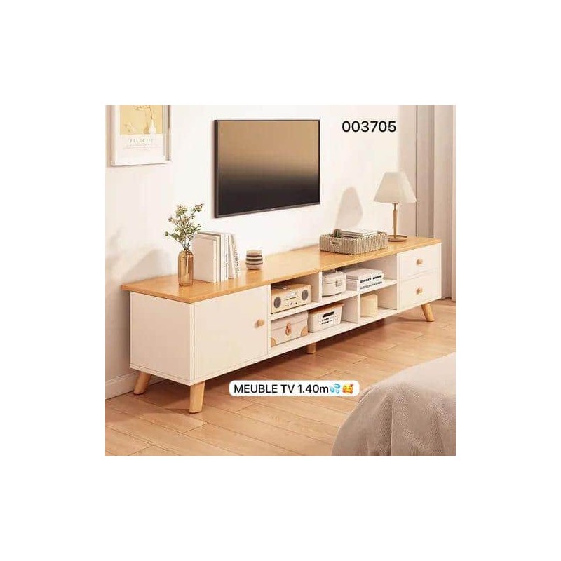 Meuble TV en Bois Moderne – Console TV 1.40M