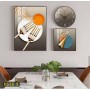 Tableau de Décorations Murales 3 Pièces avec Horloge – Style Zen et Contemporain