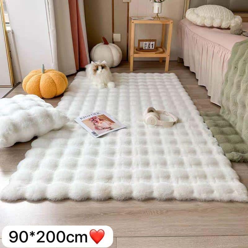 Tapis en Velours à Bulles de Couleur Unie – Confort et Élégance Moderne