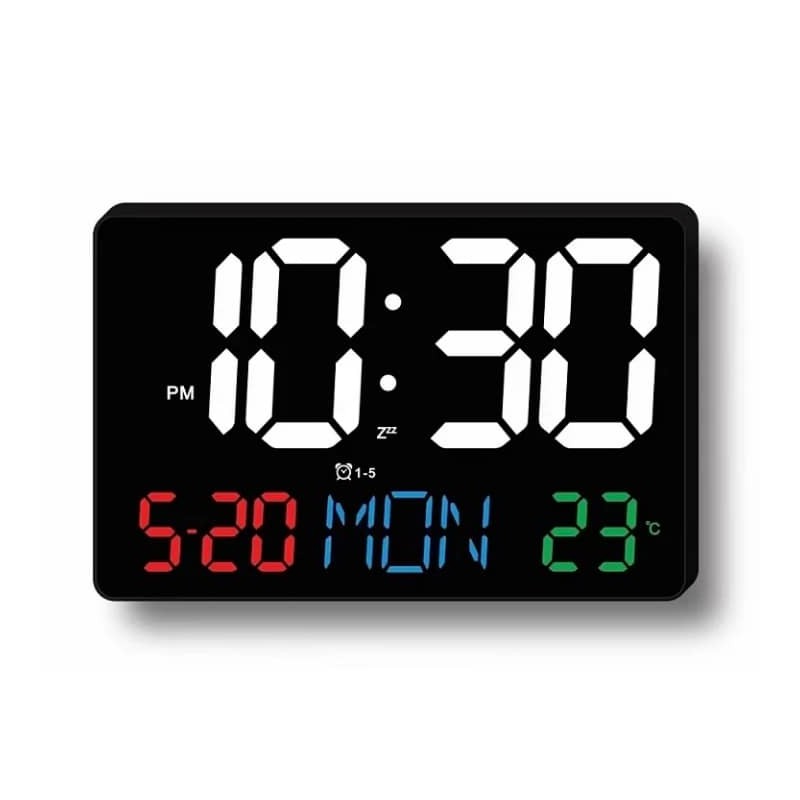 Grande Horloge Numérique LED 11,4" avec Télécommande – Réveil Multifonction