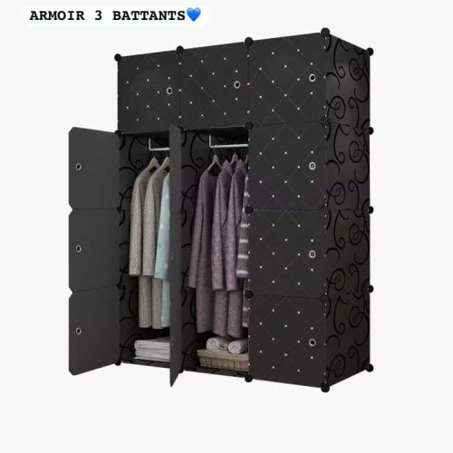 Armoire Modulaire à 3 Battants en Plastique 2