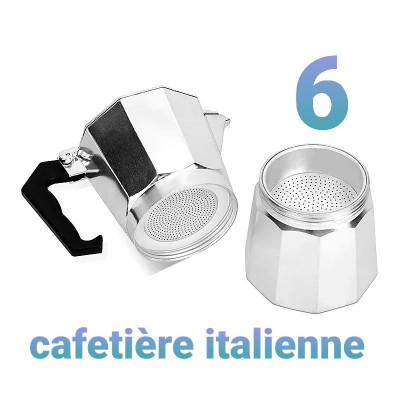 Cafetière Italienne en Aluminium 6 tasses  Moka
