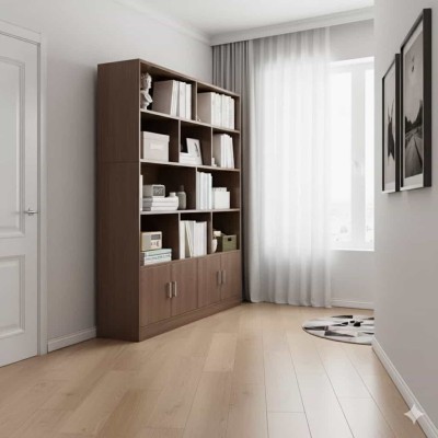 Bibliothèque moderne en bois massif à 4 portes