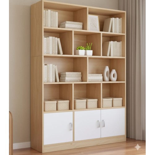 Étagère de bibliothèque en Bois Massif 140x22x180cm