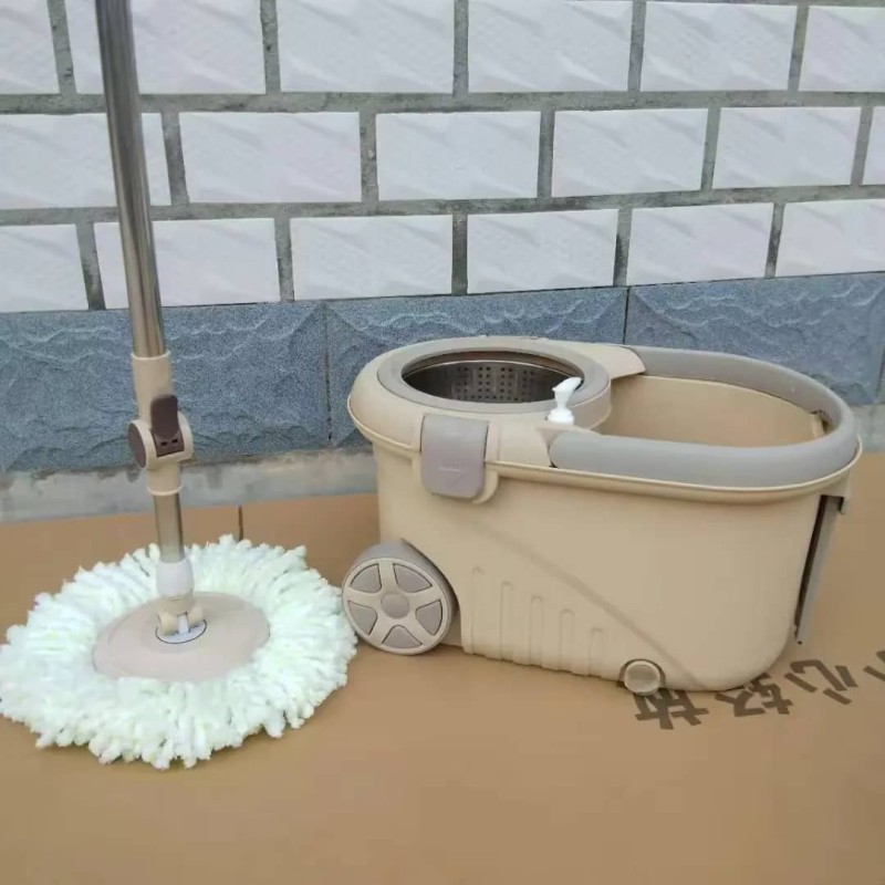 Balai Serpillière Rotatif avec Seau Essoreur – Système 360° et Panier Inox