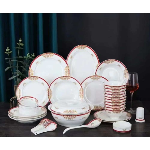 Service de Table en Porcelaine 42 Pièces – Élégance et Raffinement 2