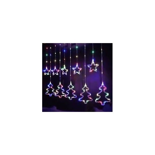 Guirlande LED de Noël multicolore – Formes d’étoiles et de sapins, 3 m, 8 modes, décoration festive 2