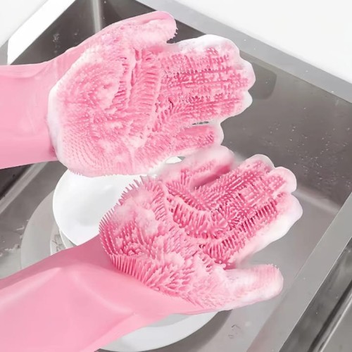 Gants Magiques Silicone – 2-en-1 Brosse Intégrée 2