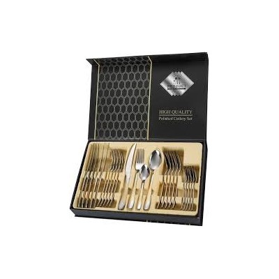 Couverts 24 pièces en acier inoxydable motifs argentes