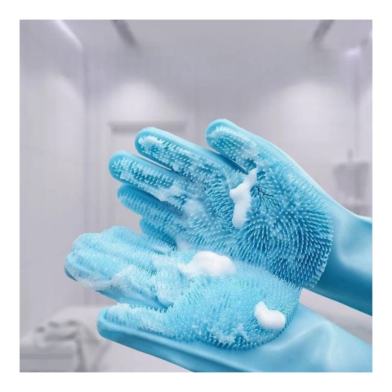 Gants Magiques Silicone – 2-en-1 Brosse Intégrée