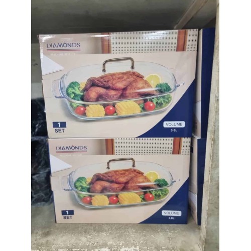Plat de Cuisson en Verre Borosilicate 3,8 L – Diamonds