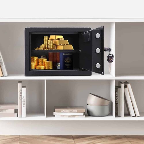 Coffre-Fort Électronique 30×30×35 cm avec Écran LCD, Double Clé et Alarme – Acier Robuste 2