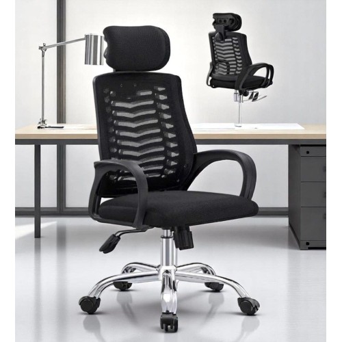 Fauteuil Professionnel en Maille Respirante avec Appui-Tête Ajustable