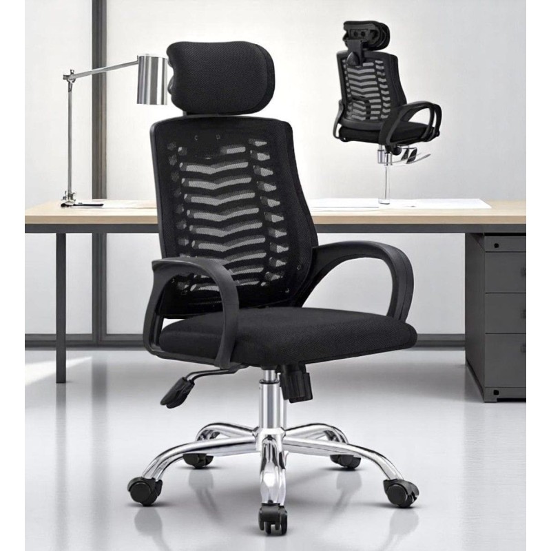 Fauteuil Professionnel en Maille Respirante avec Appui-Tête Ajustable