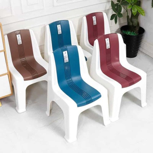 Mini Chaises en Plastique pour Enfants avec Coussins Rayés 2