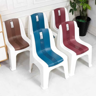 Mini Chaises en Plastique pour Enfants avec Coussins Rayés
