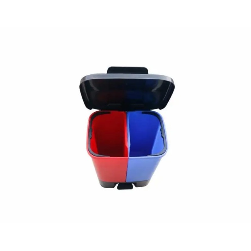 Poubelle double 2 × 18,5 L – Tri sélectif, pédale mains libres, bacs amovibles