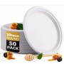 Assiettes Rondes Jetables 10 Pouces (22 cm)  – 100 % Biodégradables – Paquet de 50