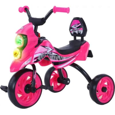 VELO Tricycle Enfant Style Moto  Lumières LED & Effets Musicaux – 2 à 4 Ans