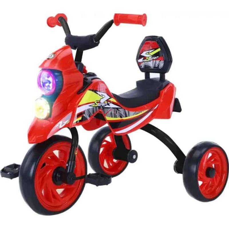 VELO Tricycle Enfant Style Moto  Lumières LED & Effets Musicaux – 2 à 4 Ans